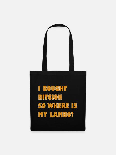 Krypto Meme: Wo ist mein Lambo? - Stoffbeutel - Schwarz