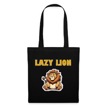 Dessin animé du Lion Paresseux - Sac en tissu - noir - Devant