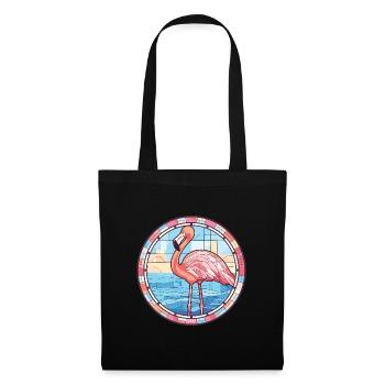 Flamingo Bunte Aquarell-Tierillustration - Stoffbeutel - Schwarz - Vorne