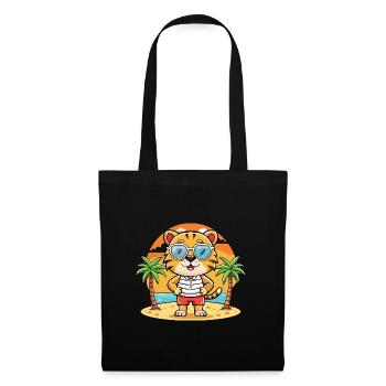 Tiger Funny Cartoon Summer Beach Sunglasses - Tote Bag - black - Front