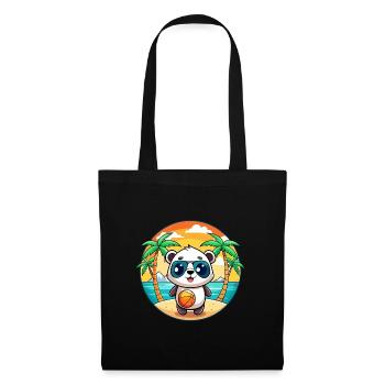 Panda Lustige Cartoon Sommer Strand Sonnenbrille - Stoffbeutel - Schwarz - Vorne