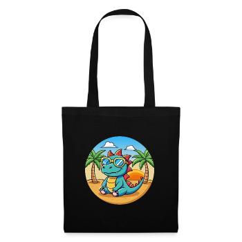 Dragon Funny Cartoon Lunettes de soleil de plage d’été - Sac en tissu - noir - Devant