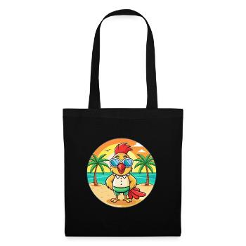 Hahn Lustige Cartoon Sommer Strand Sonnenbrille - Stoffbeutel - Schwarz - Vorne