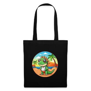 Iguane Lunettes de soleil de plage d’été de dessin animé drôle - Sac en tissu - noir - Devant