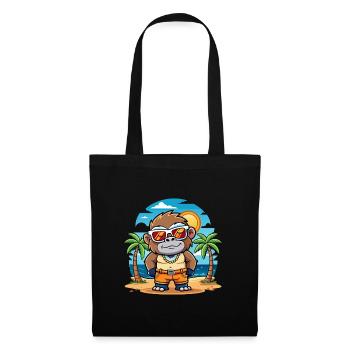 Gorilla Lustige Cartoon Sommer Strand Sonnenbrille - Stoffbeutel - Schwarz - Vorne