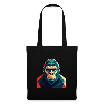 Gorille dessin animé personnage animal de compagnie coloré - Sac en tissu - noir - Devant
