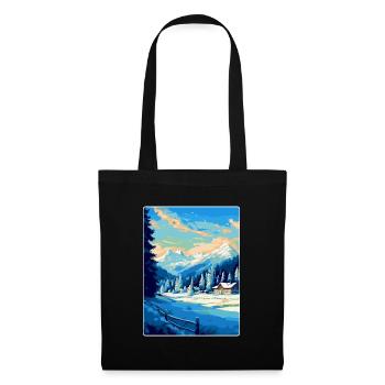 Kitzbühel Autriche Affiche de voyage vintage souvenir - Sac en tissu - noir - Devant