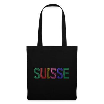 SUISSE. PAYS. GENEVE. HUMOUR. DRAPEAU. GENEVE - Sac en tissu - noir - Devant
