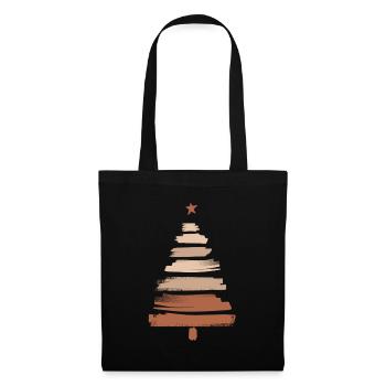 Arbre de Noël - Sac en tissu - noir - Devant