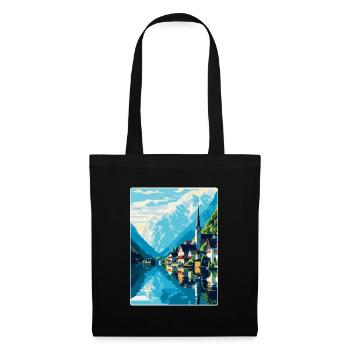 Hallstatt Lake Austria Vintage Travel Poster WPA - Tote Bag - black - Front