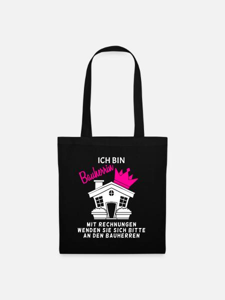 Bauherr Baumeister Hausbau Bauherrin Geschenk - Stoffbeutel - Schwarz