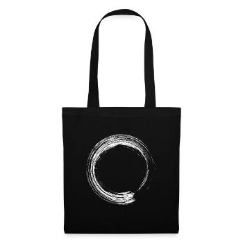 Kreis Design Bürste Symbol weiß - Stoffbeutel - Schwarz - Vorne