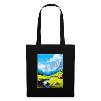 Parc national des Picos de Europa Espagne Affiche de voyage - Sac en tissu - noir - Devant