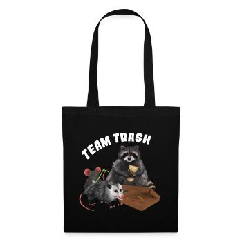 Team Trash - Waschbär, Opossum und Maus mit Pizza - Stoffbeutel - Schwarz - Vorne