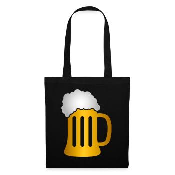 Golden Beer Mug Silhouette - Tote Bag - black - Front