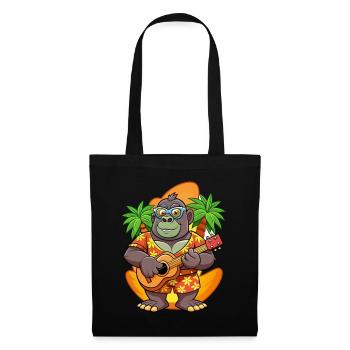 Lustige Gorilla Sommer Strand Sonnenbrille Hawaiianisch - Stoffbeutel - Schwarz - Vorne