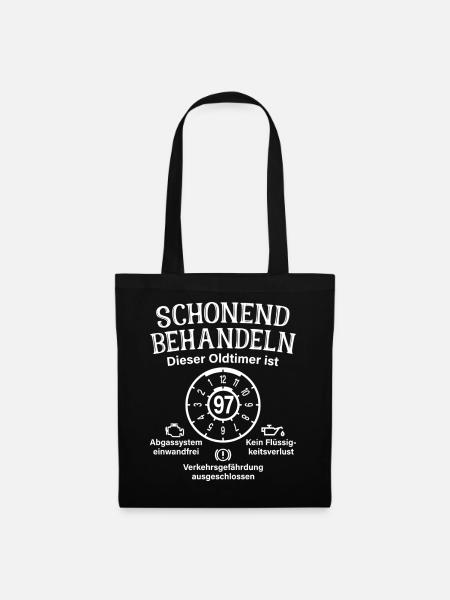 97. Geburtstag Schonend Behandeln Oldtimer Ist 97 - Stoffbeutel - Schwarz