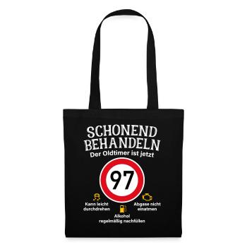 97. Geburtstag Schonend Behandeln Oldtimer Ist 97 - Stoffbeutel - Schwarz - Vorne