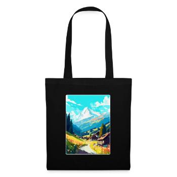 Mayrofen, Autriche, Affiche de voyage vintage, souvenir - Sac en tissu - noir - Devant