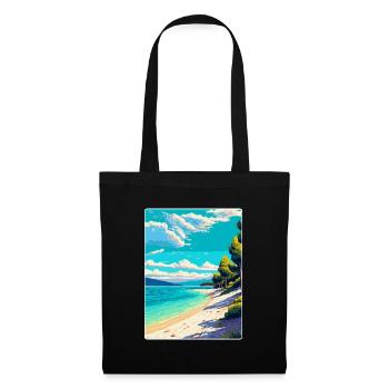 Zlatni Rat Strand Kroatien Vintage Reiseposter WPA - Stoffbeutel - Schwarz - Vorne