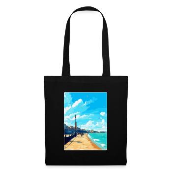 Margate Angleterre Royaume-Uni Affiche de voyage vintage souvenir - Sac en tissu - noir - Devant