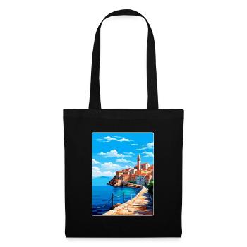 Piran Slovenia Vintage Travel Poster Souvenir WPA - Tote Bag - black - Front