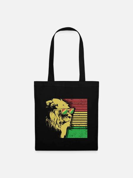 Rasta Lion Löwe Reggae Rastafari Sonnenbrille - Stoffbeutel - Schwarz
