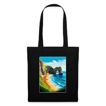 Durdle Door England Uk Reise Poster Souvenir WPA - Stoffbeutel - Schwarz - Vorne