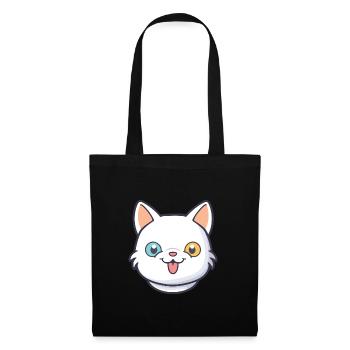 Hantilly Tiffany Katze Cartoon Aquarell Clipart - Stoffbeutel - Schwarz - Vorne