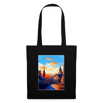 Edinburgh Schottland Großbritannien Reiseposter Souvenir WPA - Stoffbeutel - Schwarz - Vorne