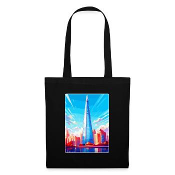 The Shard England Uk Reiseposter Souvenir WPA - Stoffbeutel - Schwarz - Vorne