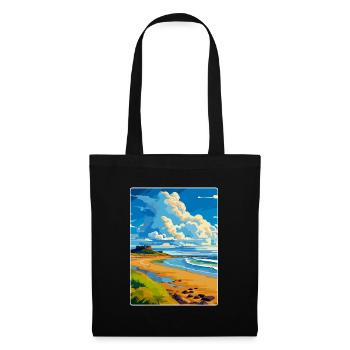 Northumberland Coast Anob Travel Poster Souvenir - Tote Bag - black - Front