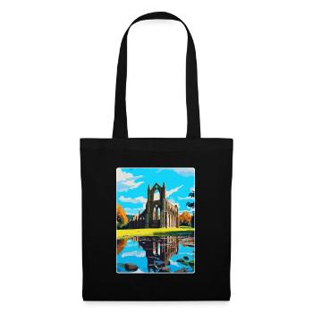 Bolton Abbey England Uk Reise Poster Souvenir WPA - Stoffbeutel - Schwarz - Vorne