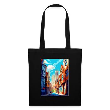 York Angleterre Royaume-Uni Affiche de voyage vintage Souvenir WPA - Sac en tissu - noir - Devant