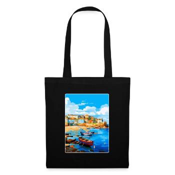 St Ives England Uk Vintage Reiseplakat Souvenir - Stoffbeutel - Schwarz - Vorne