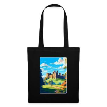 Alnwick Castle England Uk Vintage Travel Poster - Tote Bag - black - Front