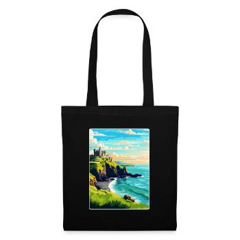 Dunluce Castle Ireland Uk Vintage Travel Poster - Tote Bag - black - Front