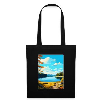 Parc forestier aquatique de Kielder, Angleterre, Royaume-Uni, Affiche de voyage - Sac en tissu - noir - Devant