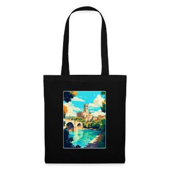 Avignon Frankreich Vintage Reiseplakat Souvenir WPA - Stoffbeutel - Schwarz - Vorne