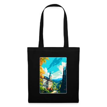 Baden Baden Allemagne Affiche de voyage vintage souvenir - Sac en tissu - noir - Devant