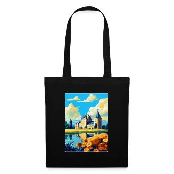 Vallée de la Loire France Affiche de voyage vintage souvenir - Sac en tissu - noir - Devant