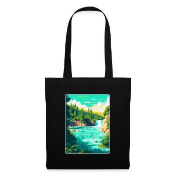 Krka Nationalpark Kroatien Vintage Reiseplakat - Stoffbeutel - Schwarz - Vorne