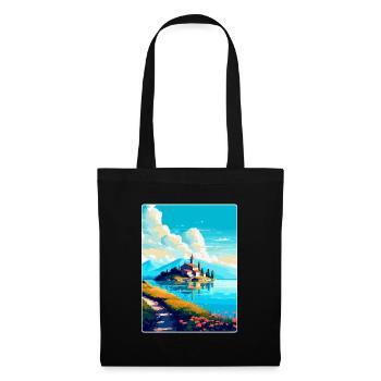 Visovac Kroatien Vintage Reiseplakat Souvenir WPA - Stoffbeutel - Schwarz - Vorne