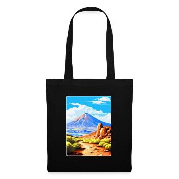 Parc national du Teide Espagne Affiche de voyage vintage - Sac en tissu - noir - Devant