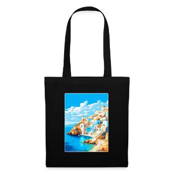 Karpathos Grèce Affiche de voyage vintage souvenir - Sac en tissu - noir - Devant