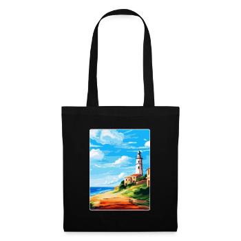 Faro Portugal Affiche de voyage vintage WPA Souvenir - Sac en tissu - noir - Devant
