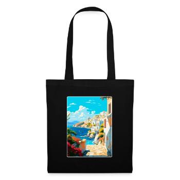 Milos Grèce Vintage Affiche de voyage WPA Souvenir - Sac en tissu - noir - Devant