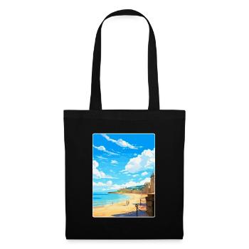 Saint Malo France Poster de voyage vintage souvenir - Sac en tissu - noir - Devant