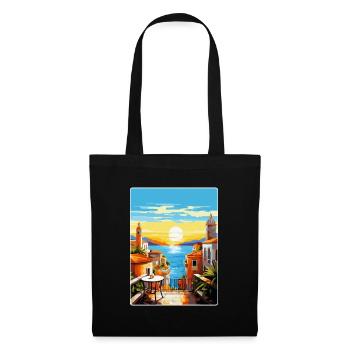 Malaga Espagne Affiche de voyage vintage WPA Souvenir - Sac en tissu - noir - Devant