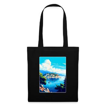 Insel Vis Kroatien Vintage Reiseplakat Souvenir - Stoffbeutel - Schwarz - Vorne